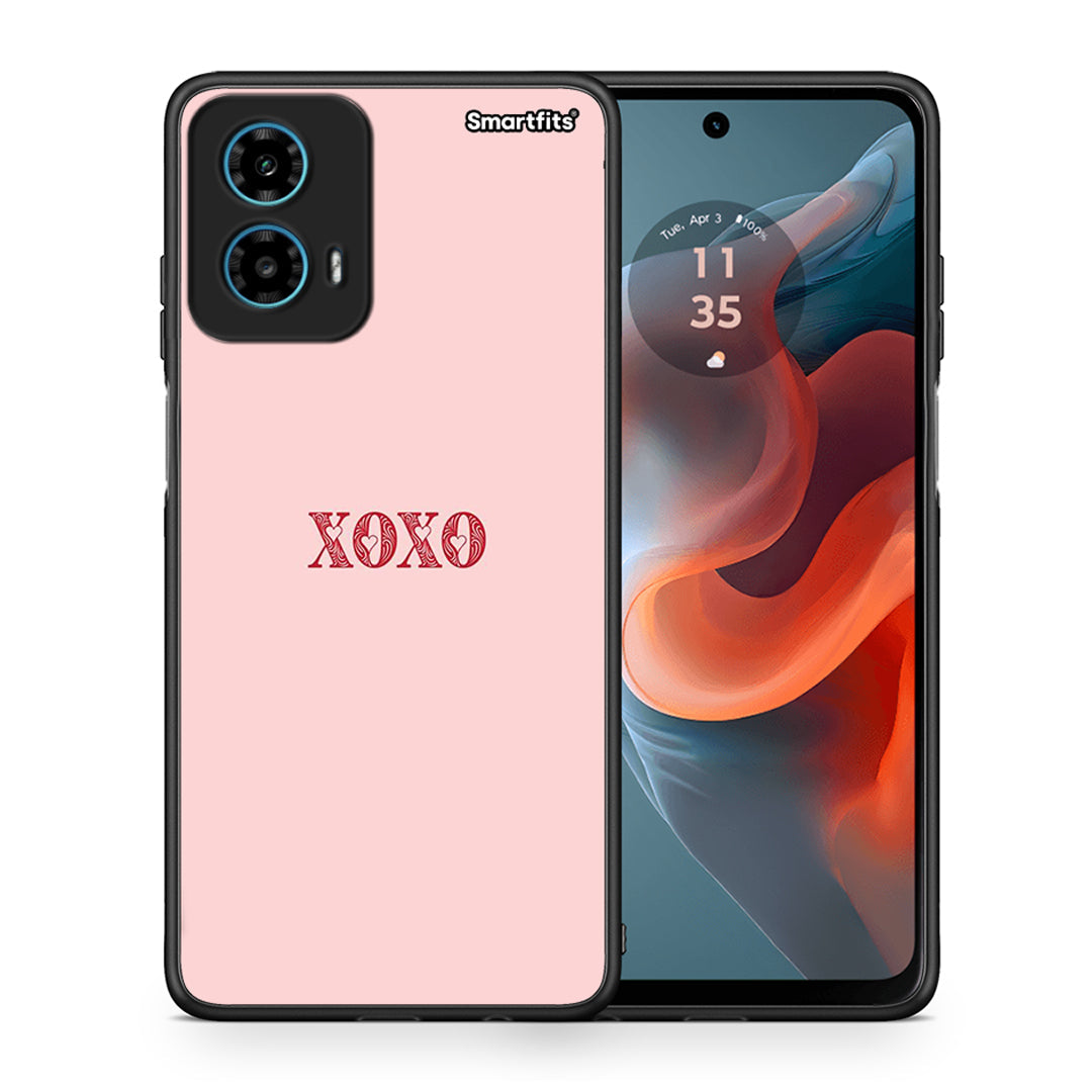 Θήκη Motorola G34 5G XOXO Love από τη Smartfits με σχέδιο στο πίσω μέρος και μαύρο περίβλημα | Motorola G34 5G XOXO Love case with colorful back and black bezels