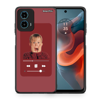 Θήκη Motorola G34 5G Xmas Alone Music από τη Smartfits με σχέδιο στο πίσω μέρος και μαύρο περίβλημα | Motorola G34 5G Xmas Alone Music case with colorful back and black bezels