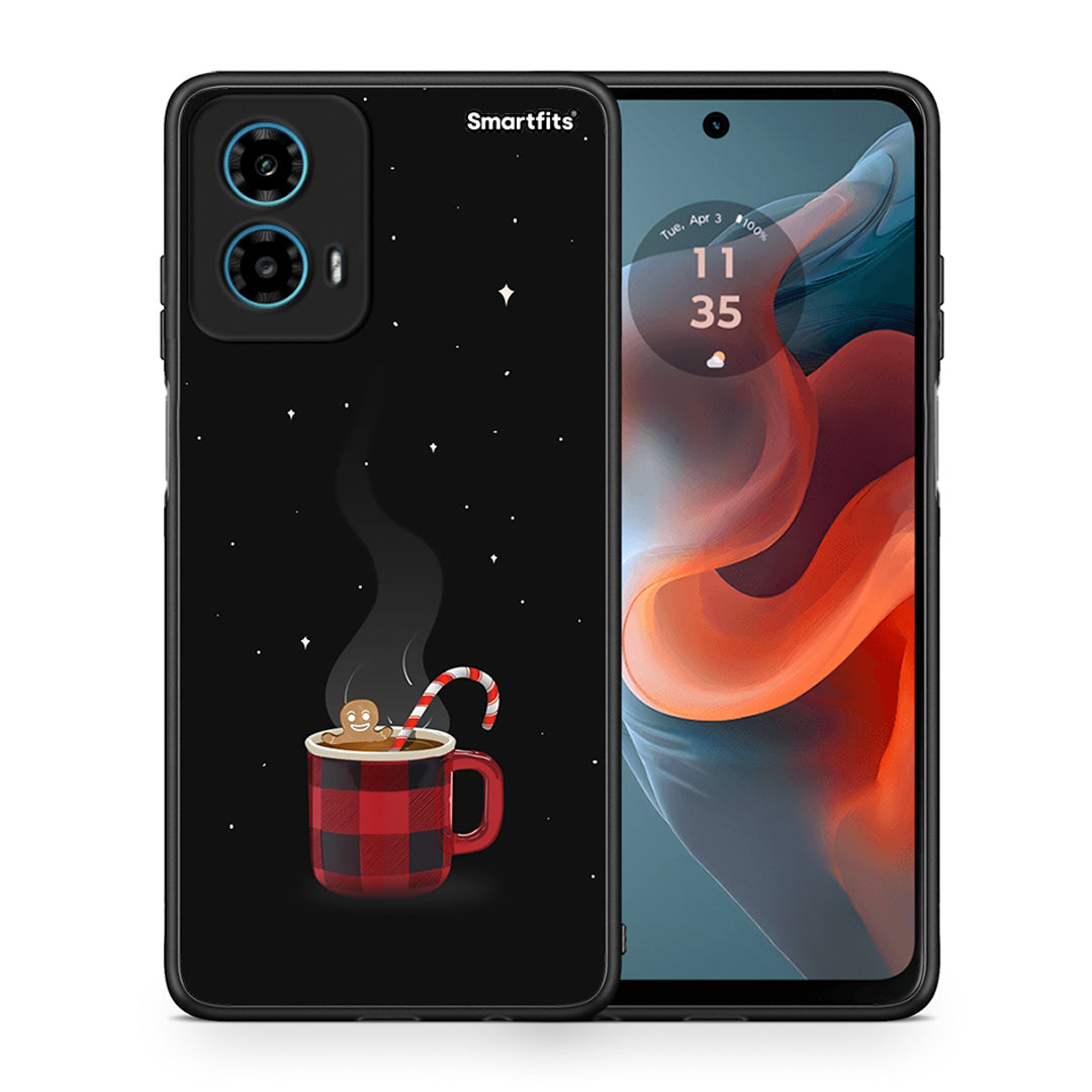 Θήκη Motorola G34 5G Xmas Bathing από τη Smartfits με σχέδιο στο πίσω μέρος και μαύρο περίβλημα | Motorola G34 5G Xmas Bathing case with colorful back and black bezels