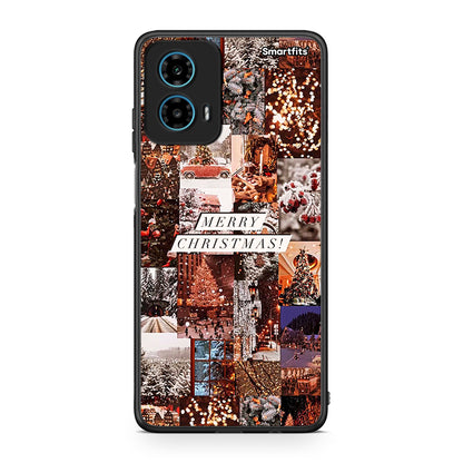 Motorola G34 5G Xmas Collage θήκη από τη Smartfits με σχέδιο στο πίσω μέρος και μαύρο περίβλημα | Smartphone case with colorful back and black bezels by Smartfits
