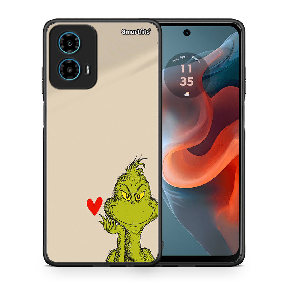 Θήκη Motorola G34 5G Xmas Grinch από τη Smartfits με σχέδιο στο πίσω μέρος και μαύρο περίβλημα | Motorola G34 5G Xmas Grinch case with colorful back and black bezels