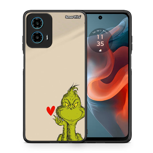 Θήκη Motorola G34 5G Xmas Grinch από τη Smartfits με σχέδιο στο πίσω μέρος και μαύρο περίβλημα | Motorola G34 5G Xmas Grinch case with colorful back and black bezels