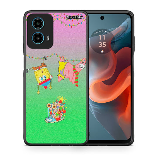 Θήκη Motorola G34 5G Xmas Lights από τη Smartfits με σχέδιο στο πίσω μέρος και μαύρο περίβλημα | Motorola G34 5G Xmas Lights case with colorful back and black bezels