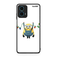 Thumbnail for Motorola G34 5G Xmas Minion Lights θήκη από τη Smartfits με σχέδιο στο πίσω μέρος και μαύρο περίβλημα | Smartphone case with colorful back and black bezels by Smartfits