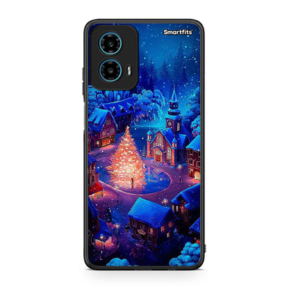 Motorola G34 5G Xmas Village θήκη από τη Smartfits με σχέδιο στο πίσω μέρος και μαύρο περίβλημα | Smartphone case with colorful back and black bezels by Smartfits