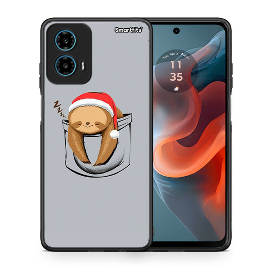 Θήκη Motorola G34 5G Xmas Zzzz από τη Smartfits με σχέδιο στο πίσω μέρος και μαύρο περίβλημα | Motorola G34 5G Xmas Zzzz case with colorful back and black bezels