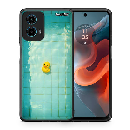 Θήκη Motorola G34 5G Yellow Duck από τη Smartfits με σχέδιο στο πίσω μέρος και μαύρο περίβλημα | Motorola G34 5G Yellow Duck case with colorful back and black bezels