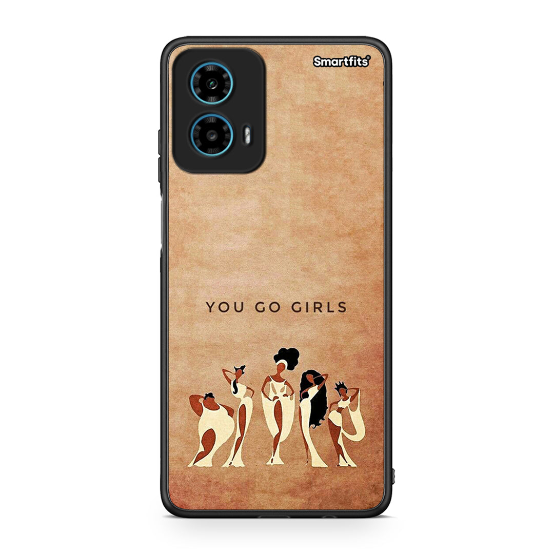 Motorola G34 5G You Go Girl θήκη από τη Smartfits με σχέδιο στο πίσω μέρος και μαύρο περίβλημα | Smartphone case with colorful back and black bezels by Smartfits