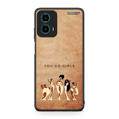 Motorola G34 5G You Go Girl θήκη από τη Smartfits με σχέδιο στο πίσω μέρος και μαύρο περίβλημα | Smartphone case with colorful back and black bezels by Smartfits