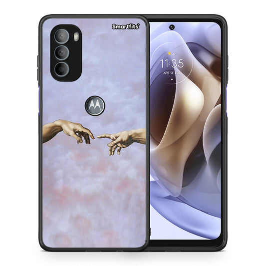 Θήκη Motorola Moto G31 Adam Hand από τη Smartfits με σχέδιο στο πίσω μέρος και μαύρο περίβλημα | Motorola Moto G31 Adam Hand case with colorful back and black bezels