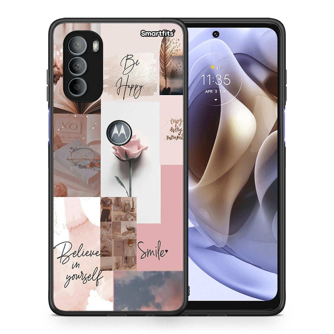 Θήκη Motorola Moto G31 Aesthetic Collage από τη Smartfits με σχέδιο στο πίσω μέρος και μαύρο περίβλημα | Motorola Moto G31 Aesthetic Collage case with colorful back and black bezels