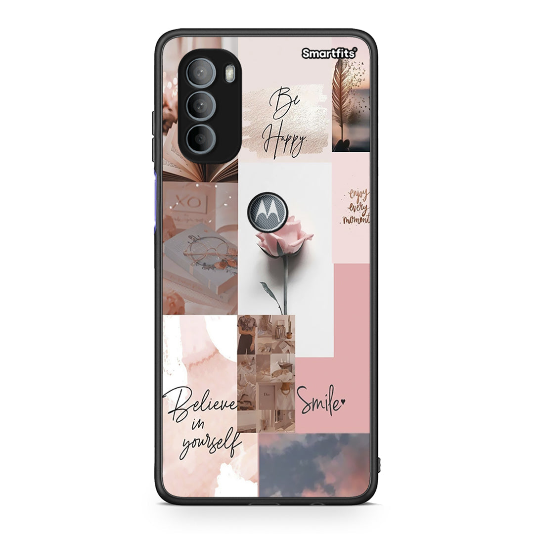 Motorola Moto G31 Aesthetic Collage θήκη από τη Smartfits με σχέδιο στο πίσω μέρος και μαύρο περίβλημα | Smartphone case with colorful back and black bezels by Smartfits