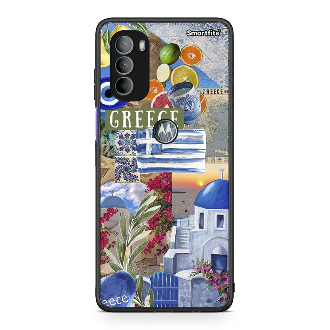 Motorola Moto G31 All Greek Θήκη από τη Smartfits με σχέδιο στο πίσω μέρος και μαύρο περίβλημα | Smartphone case with colorful back and black bezels by Smartfits