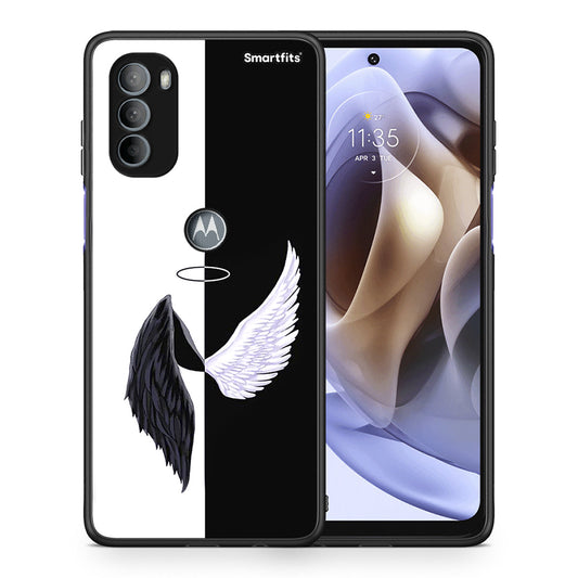 Θήκη Motorola Moto G31 Angels Demons από τη Smartfits με σχέδιο στο πίσω μέρος και μαύρο περίβλημα | Motorola Moto G31 Angels Demons case with colorful back and black bezels