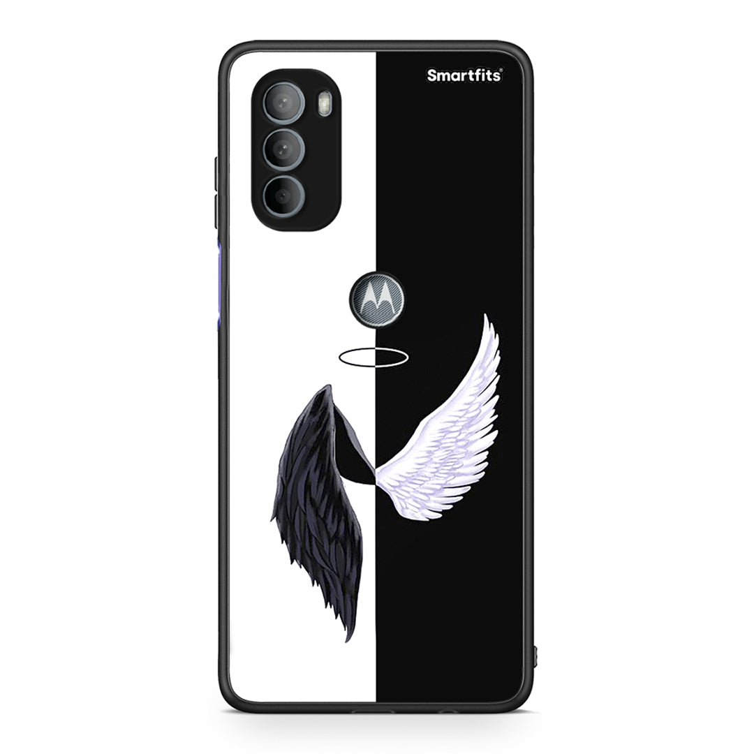 Motorola Moto G31 Angels Demons θήκη από τη Smartfits με σχέδιο στο πίσω μέρος και μαύρο περίβλημα | Smartphone case with colorful back and black bezels by Smartfits