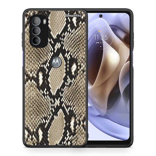 Θήκη Motorola Moto G31 Fashion Snake Animal από τη Smartfits με σχέδιο στο πίσω μέρος και μαύρο περίβλημα | Motorola Moto G31 Fashion Snake Animal case with colorful back and black bezels