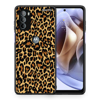 Thumbnail for Θήκη Motorola Moto G31 Leopard Animal από τη Smartfits με σχέδιο στο πίσω μέρος και μαύρο περίβλημα | Motorola Moto G31 Leopard Animal case with colorful back and black bezels