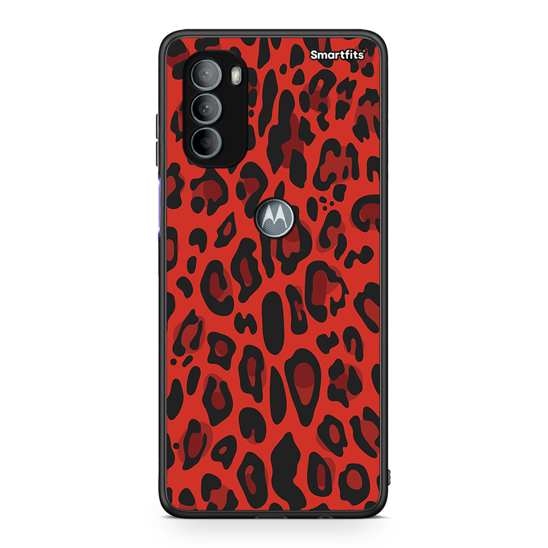 4 - Motorola Moto G31 Red Leopard Animal case, cover, bumper