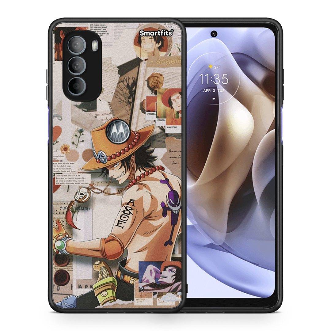 Θήκη Motorola Moto G31 Anime Collage από τη Smartfits με σχέδιο στο πίσω μέρος και μαύρο περίβλημα | Motorola Moto G31 Anime Collage case with colorful back and black bezels