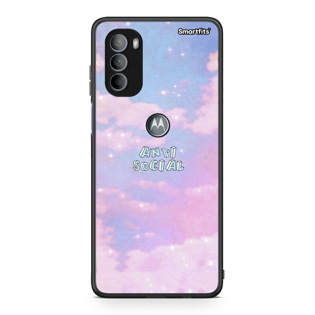 Motorola Moto G31 Anti Social Θήκη Αγίου Βαλεντίνου από τη Smartfits με σχέδιο στο πίσω μέρος και μαύρο περίβλημα | Smartphone case with colorful back and black bezels by Smartfits