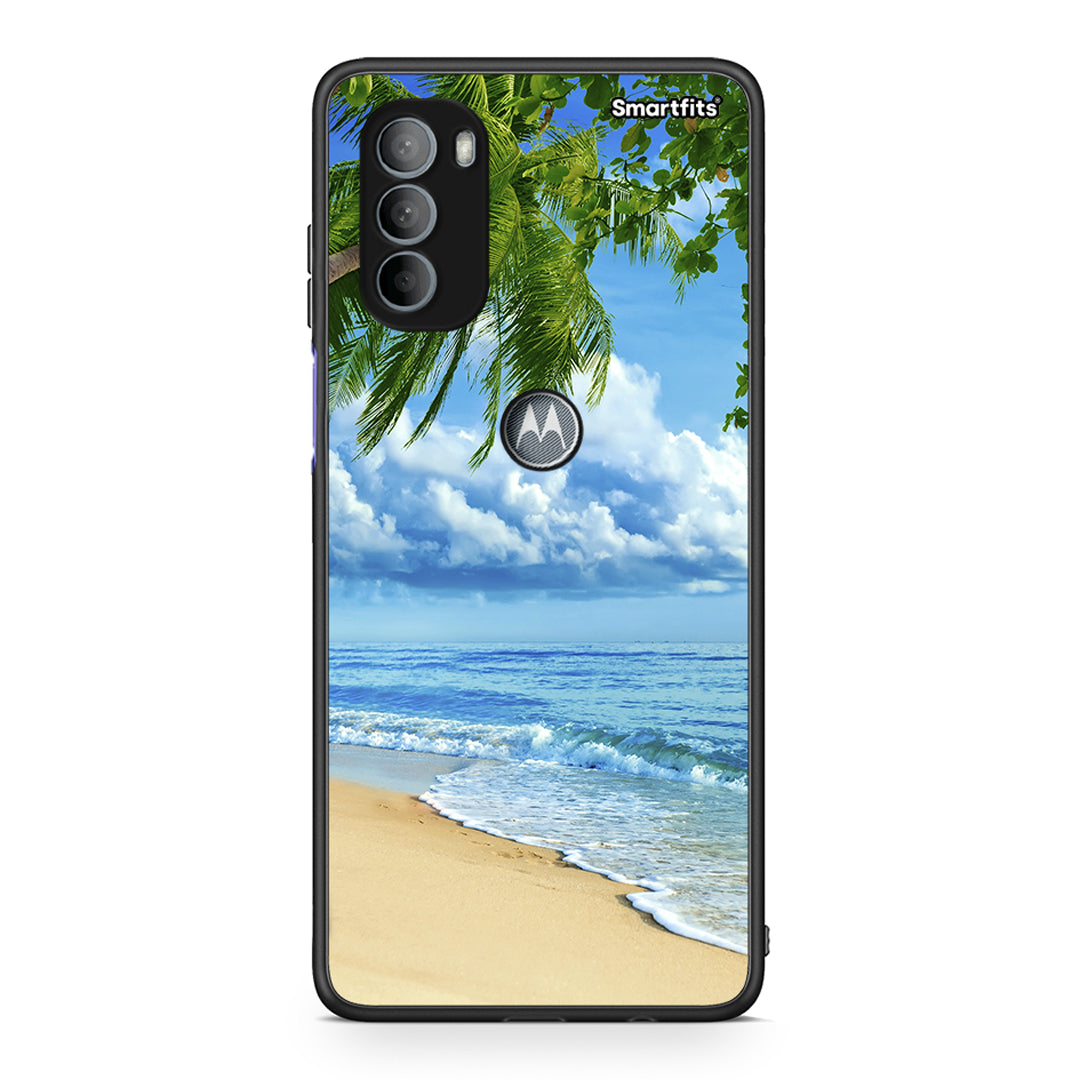 Motorola Moto G31 Beautiful Beach θήκη από τη Smartfits με σχέδιο στο πίσω μέρος και μαύρο περίβλημα | Smartphone case with colorful back and black bezels by Smartfits