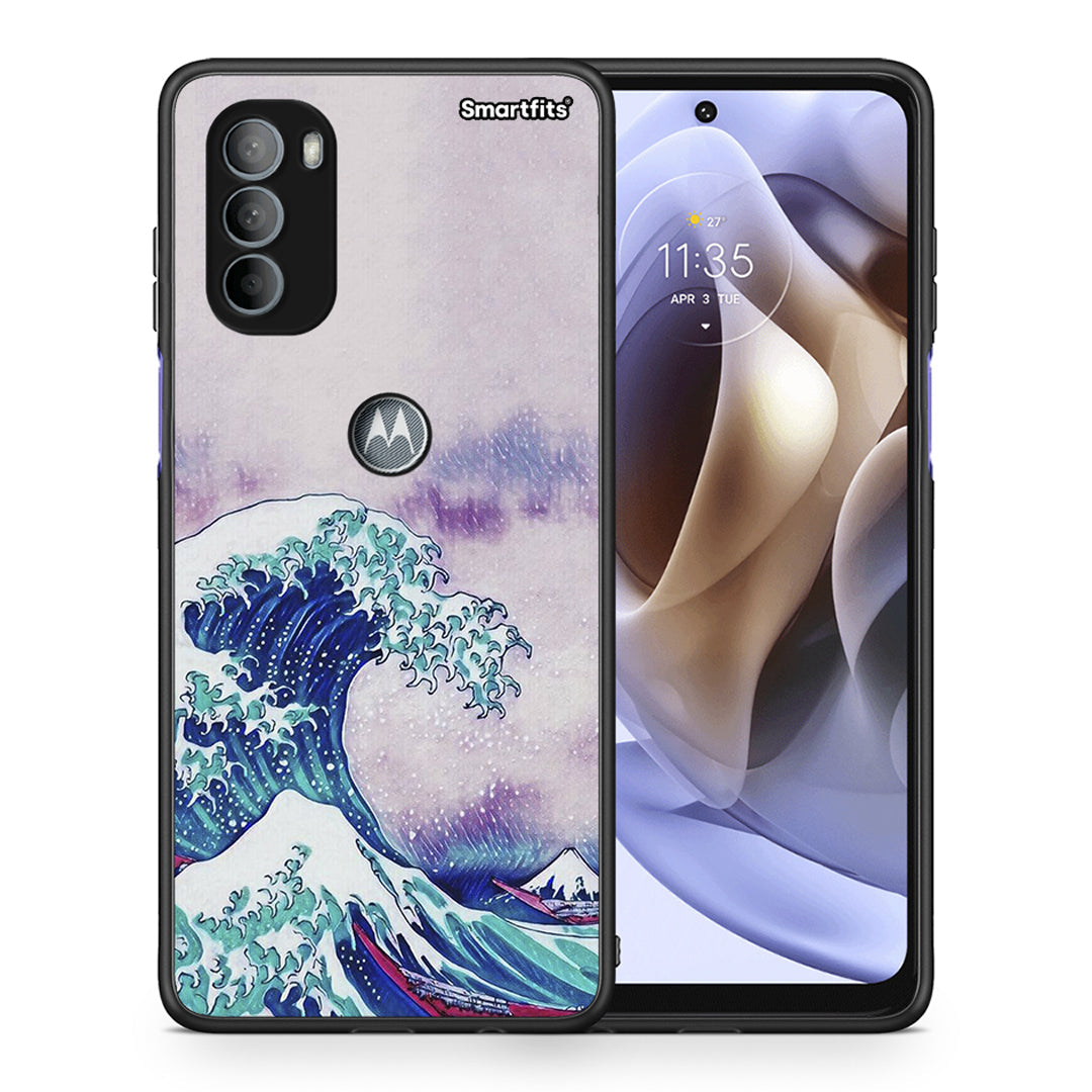 Θήκη Motorola Moto G31 Blue Waves από τη Smartfits με σχέδιο στο πίσω μέρος και μαύρο περίβλημα | Motorola Moto G31 Blue Waves case with colorful back and black bezels