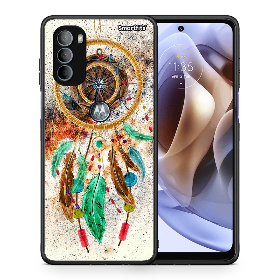 Θήκη Motorola Moto G31 DreamCatcher Boho από τη Smartfits με σχέδιο στο πίσω μέρος και μαύρο περίβλημα | Motorola Moto G31 DreamCatcher Boho case with colorful back and black bezels
