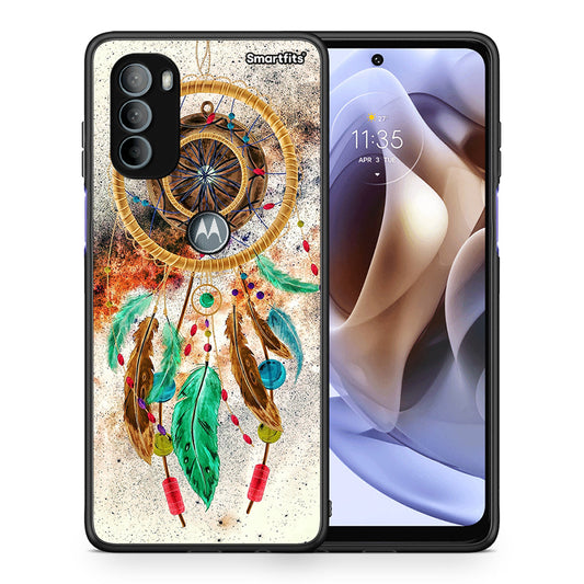 Θήκη Motorola Moto G31 DreamCatcher Boho από τη Smartfits με σχέδιο στο πίσω μέρος και μαύρο περίβλημα | Motorola Moto G31 DreamCatcher Boho case with colorful back and black bezels