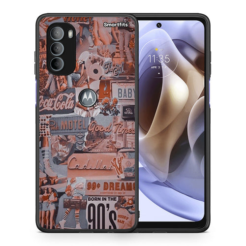Θήκη Motorola Moto G31 Born In 90s από τη Smartfits με σχέδιο στο πίσω μέρος και μαύρο περίβλημα | Motorola Moto G31 Born In 90s case with colorful back and black bezels