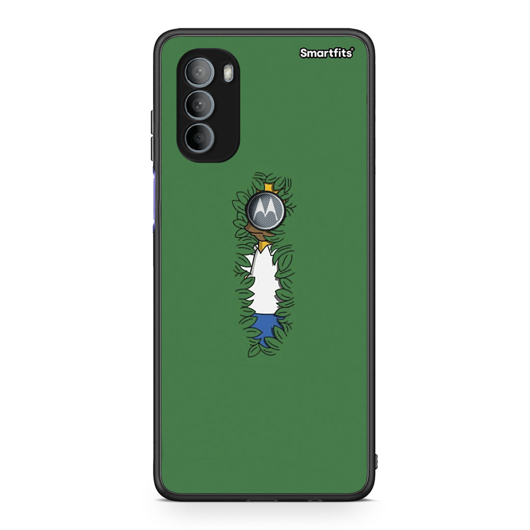 Motorola Moto G31 Bush Man Θήκη Αγίου Βαλεντίνου από τη Smartfits με σχέδιο στο πίσω μέρος και μαύρο περίβλημα | Smartphone case with colorful back and black bezels by Smartfits