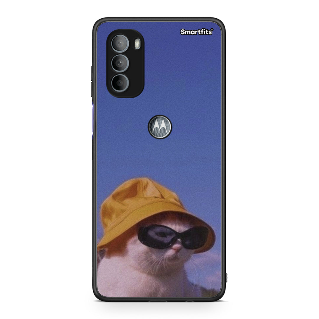 Motorola Moto G31 Cat Diva θήκη από τη Smartfits με σχέδιο στο πίσω μέρος και μαύρο περίβλημα | Smartphone case with colorful back and black bezels by Smartfits