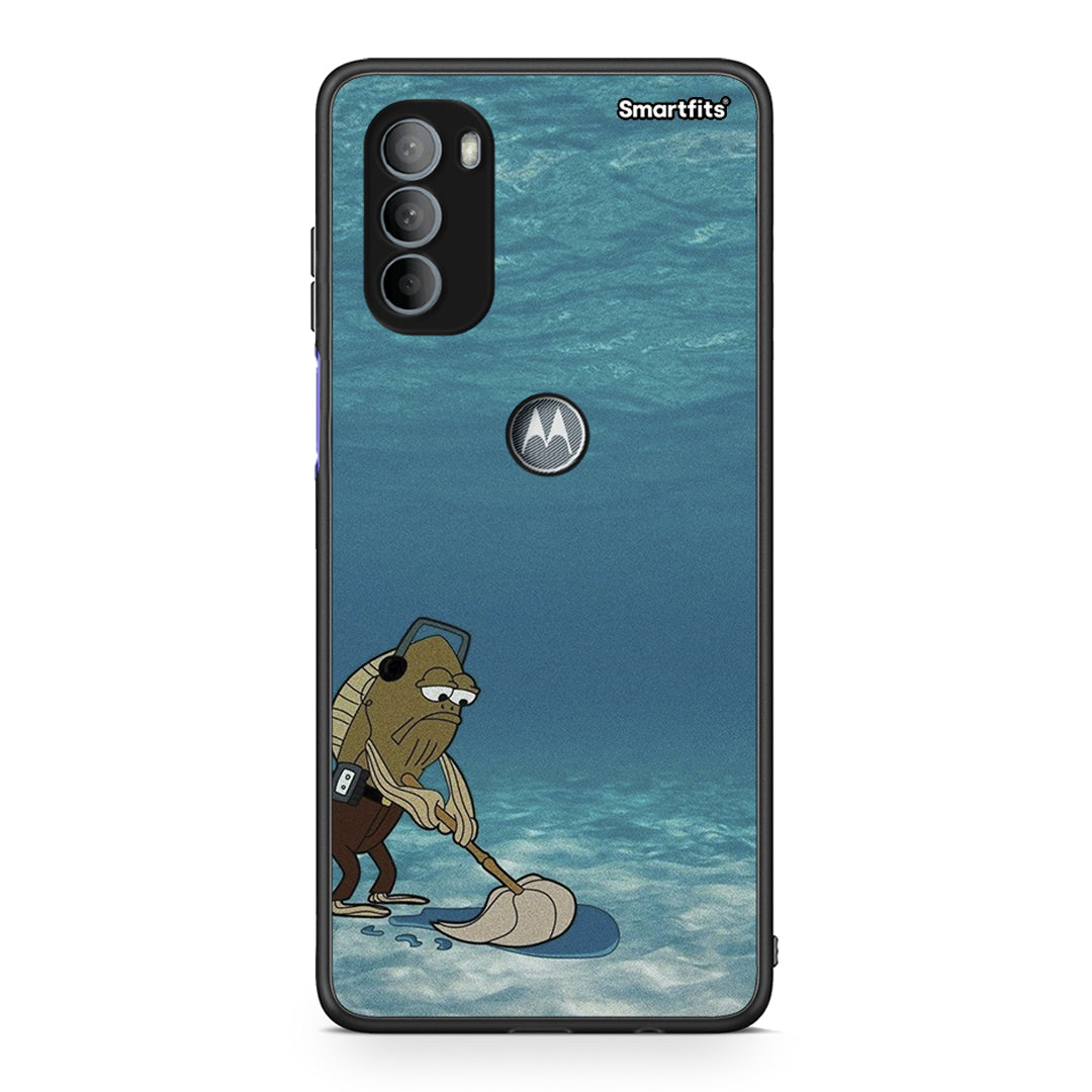Motorola Moto G31 Clean The Ocean Θήκη από τη Smartfits με σχέδιο στο πίσω μέρος και μαύρο περίβλημα | Smartphone case with colorful back and black bezels by Smartfits