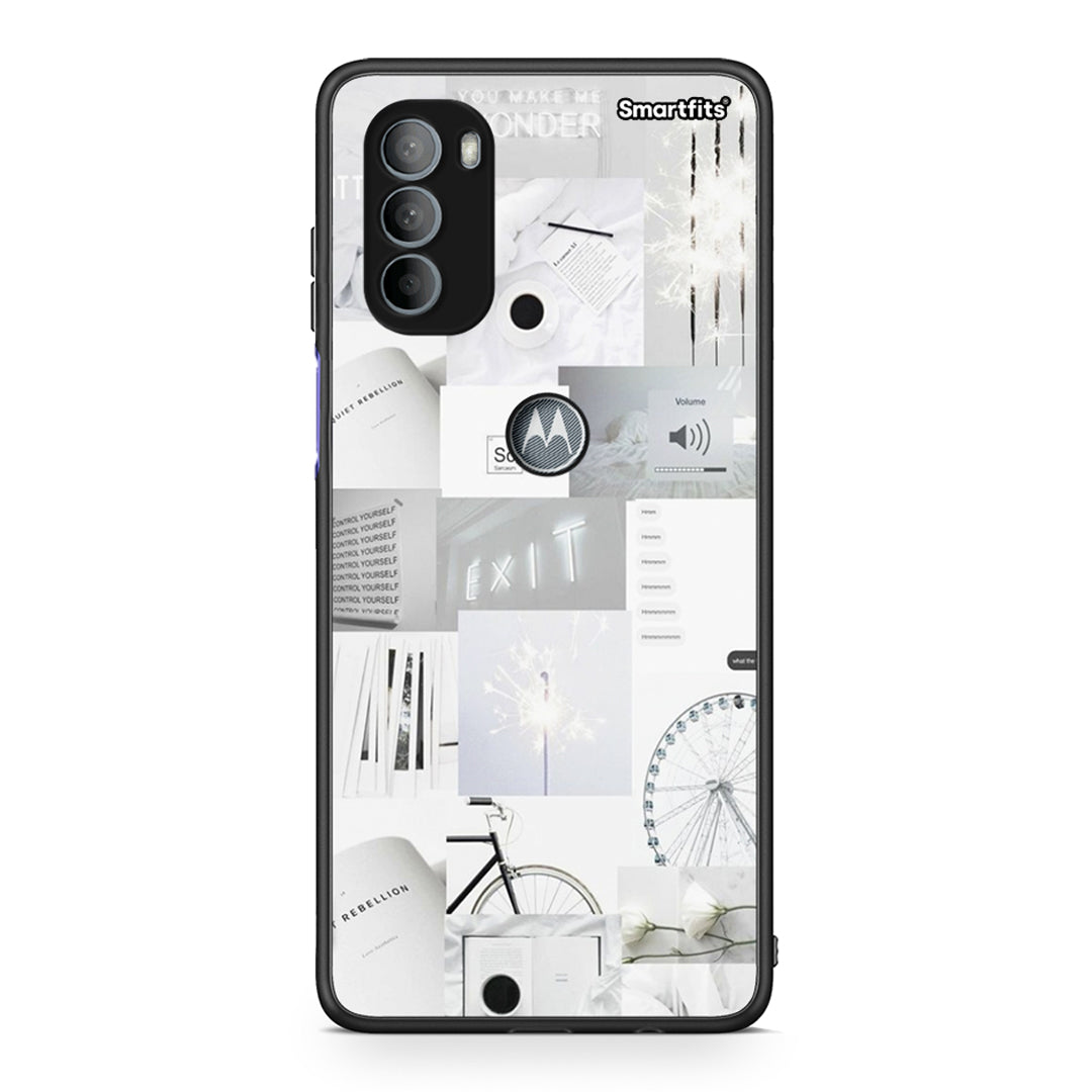Motorola Moto G31 Collage Make Me Wonder Θήκη Αγίου Βαλεντίνου από τη Smartfits με σχέδιο στο πίσω μέρος και μαύρο περίβλημα | Smartphone case with colorful back and black bezels by Smartfits