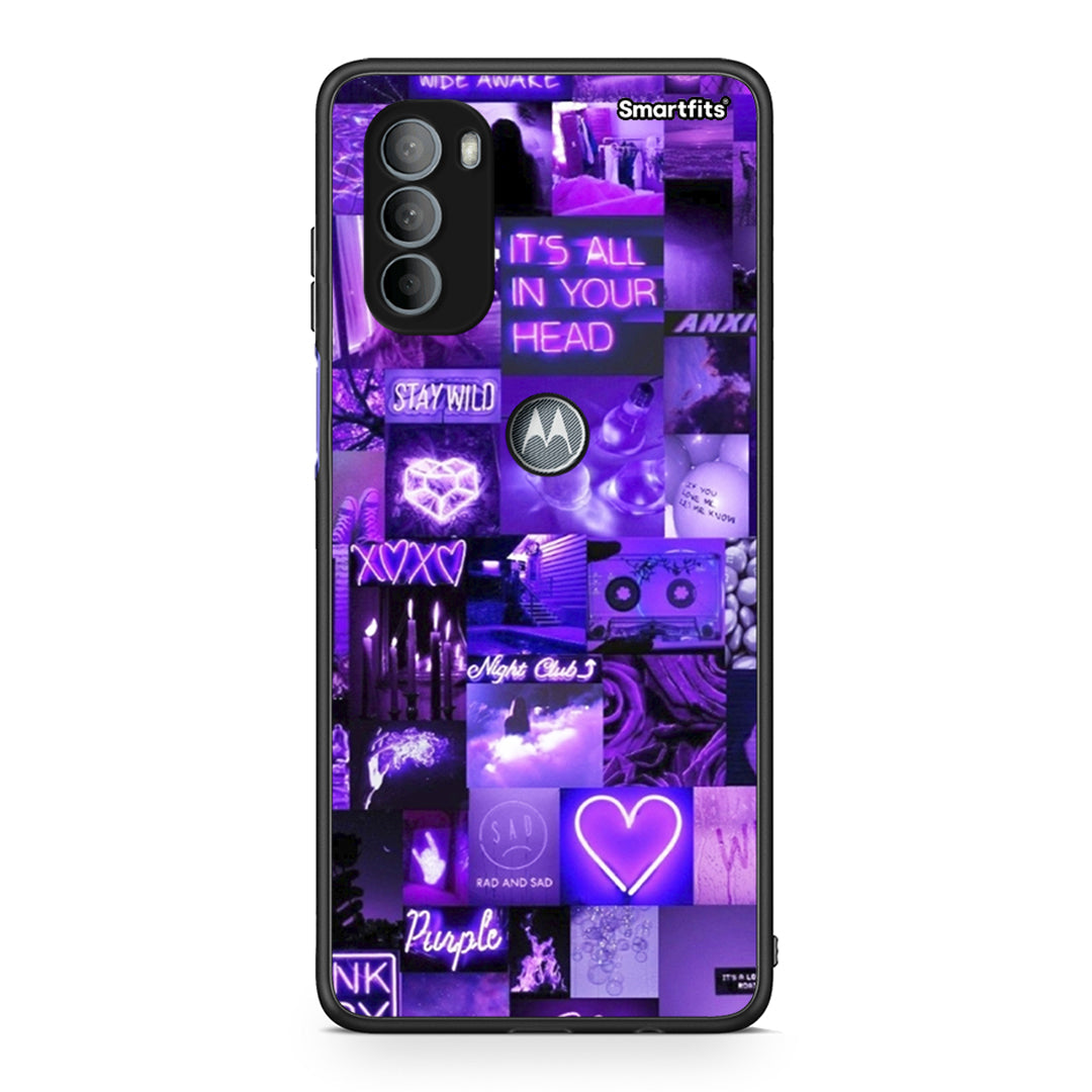 Motorola Moto G31 Collage Stay Wild Θήκη Αγίου Βαλεντίνου από τη Smartfits με σχέδιο στο πίσω μέρος και μαύρο περίβλημα | Smartphone case with colorful back and black bezels by Smartfits