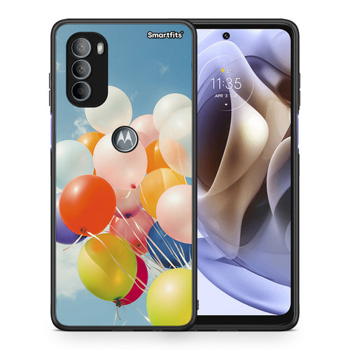 Θήκη Motorola Moto G31 Colorful Balloons από τη Smartfits με σχέδιο στο πίσω μέρος και μαύρο περίβλημα | Motorola Moto G31 Colorful Balloons case with colorful back and black bezels