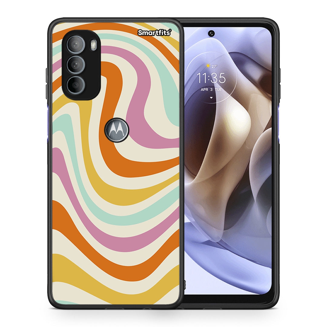 Θήκη Motorola Moto G31 Colourful Waves από τη Smartfits με σχέδιο στο πίσω μέρος και μαύρο περίβλημα | Motorola Moto G31 Colourful Waves case with colorful back and black bezels