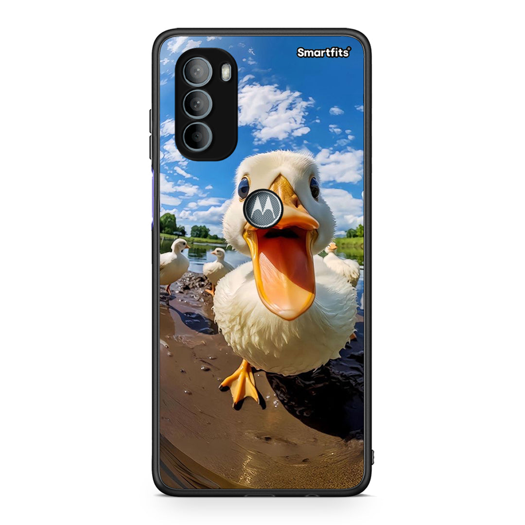 Motorola Moto G31 Duck Face θήκη από τη Smartfits με σχέδιο στο πίσω μέρος και μαύρο περίβλημα | Smartphone case with colorful back and black bezels by Smartfits