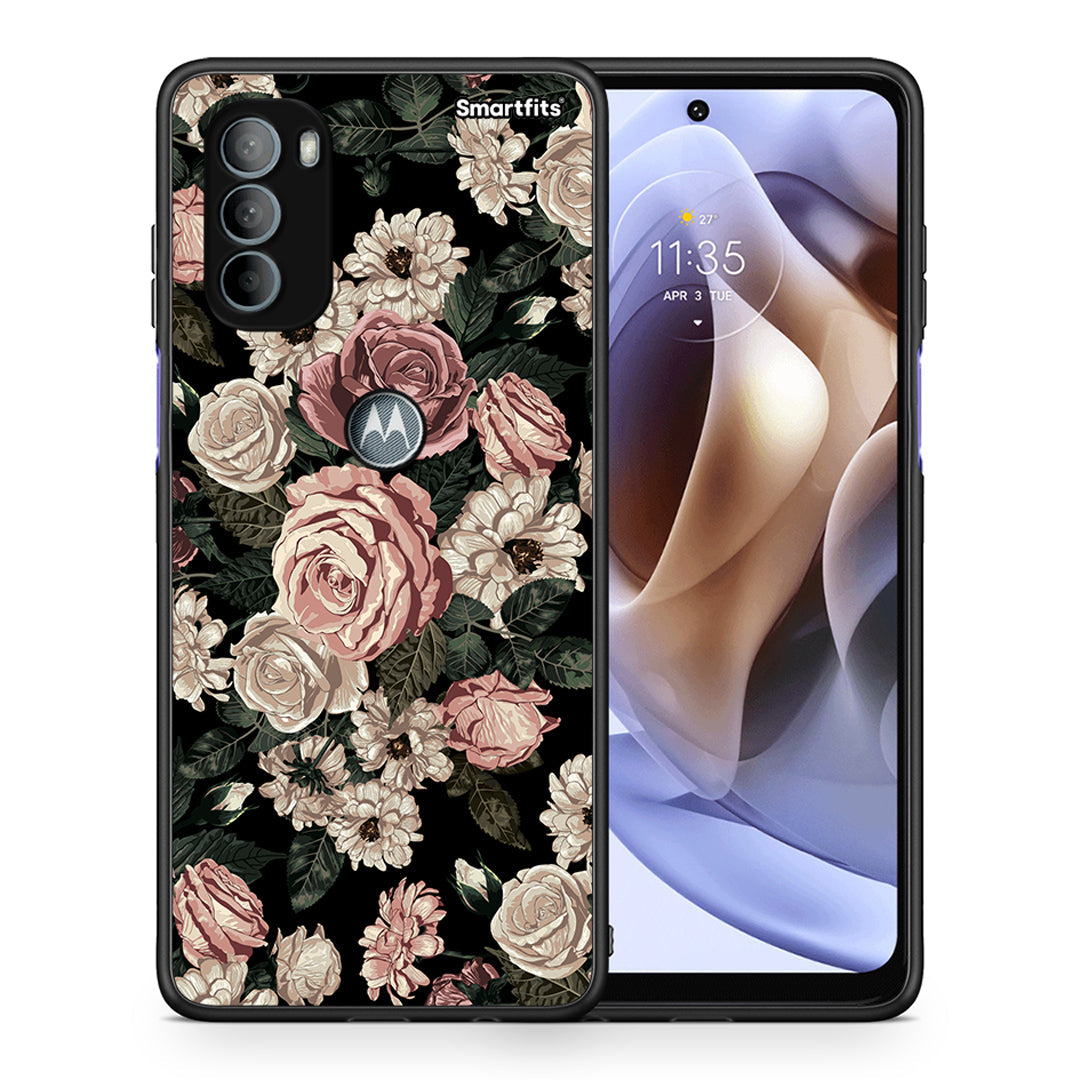 Θήκη Motorola Moto G31 Wild Roses Flower από τη Smartfits με σχέδιο στο πίσω μέρος και μαύρο περίβλημα | Motorola Moto G31 Wild Roses Flower case with colorful back and black bezels