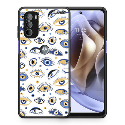 Θήκη Motorola Moto G31 Ftou Ftou από τη Smartfits με σχέδιο στο πίσω μέρος και μαύρο περίβλημα | Motorola Moto G31 Ftou Ftou case with colorful back and black bezels