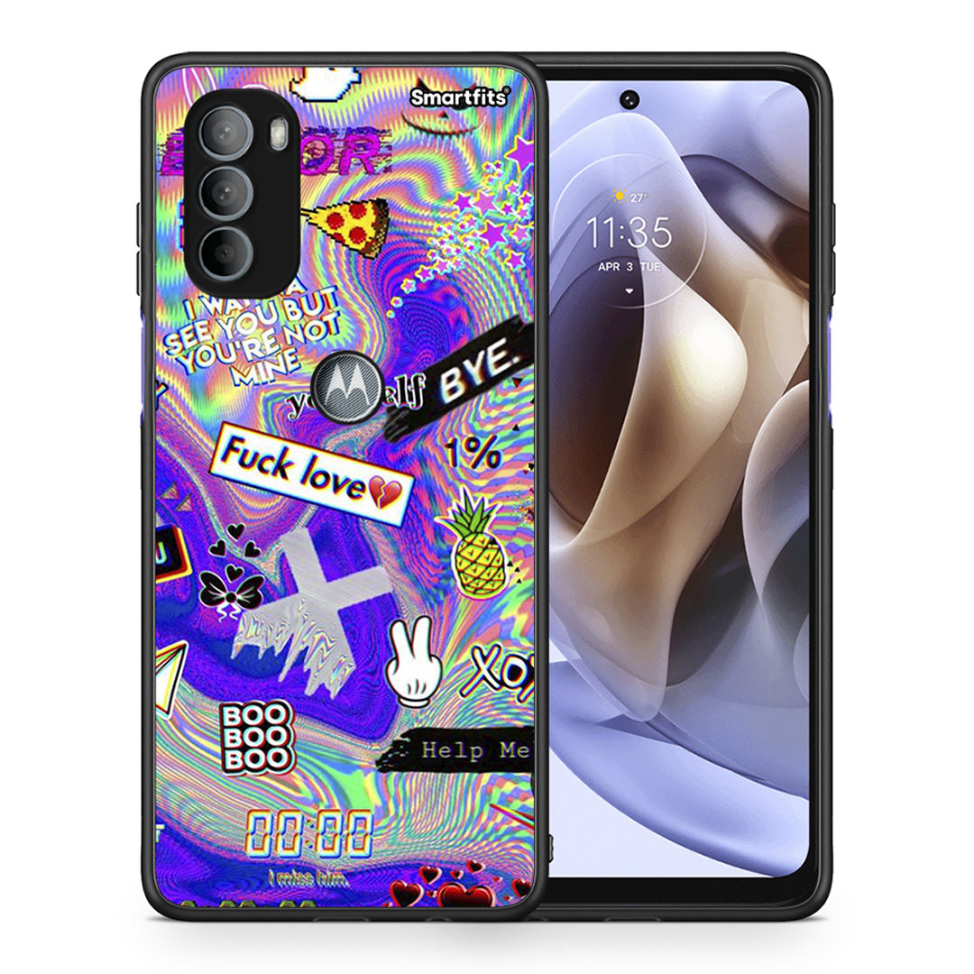 Θήκη Motorola Moto G31 Game Over από τη Smartfits με σχέδιο στο πίσω μέρος και μαύρο περίβλημα | Motorola Moto G31 Game Over case with colorful back and black bezels