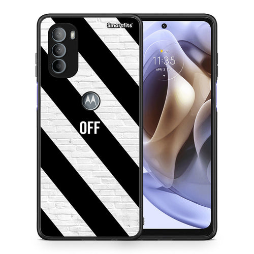 Θήκη Motorola Moto G31 Get Off από τη Smartfits με σχέδιο στο πίσω μέρος και μαύρο περίβλημα | Motorola Moto G31 Get Off case with colorful back and black bezels