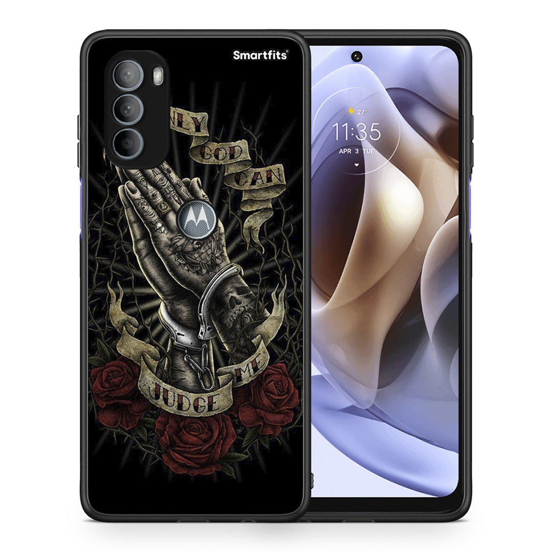 Θήκη Motorola Moto G31 Judge By God από τη Smartfits με σχέδιο στο πίσω μέρος και μαύρο περίβλημα | Motorola Moto G31 Judge By God case with colorful back and black bezels