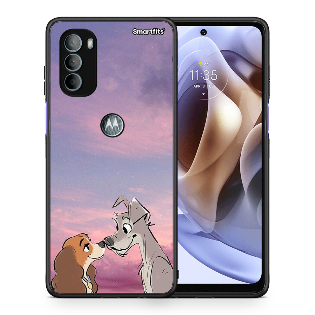 Θήκη Motorola Moto G31 Lady And Tramp από τη Smartfits με σχέδιο στο πίσω μέρος και μαύρο περίβλημα | Motorola Moto G31 Lady And Tramp case with colorful back and black bezels