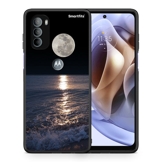 Θήκη Motorola Moto G31 Moon Landscape από τη Smartfits με σχέδιο στο πίσω μέρος και μαύρο περίβλημα | Motorola Moto G31 Moon Landscape case with colorful back and black bezels