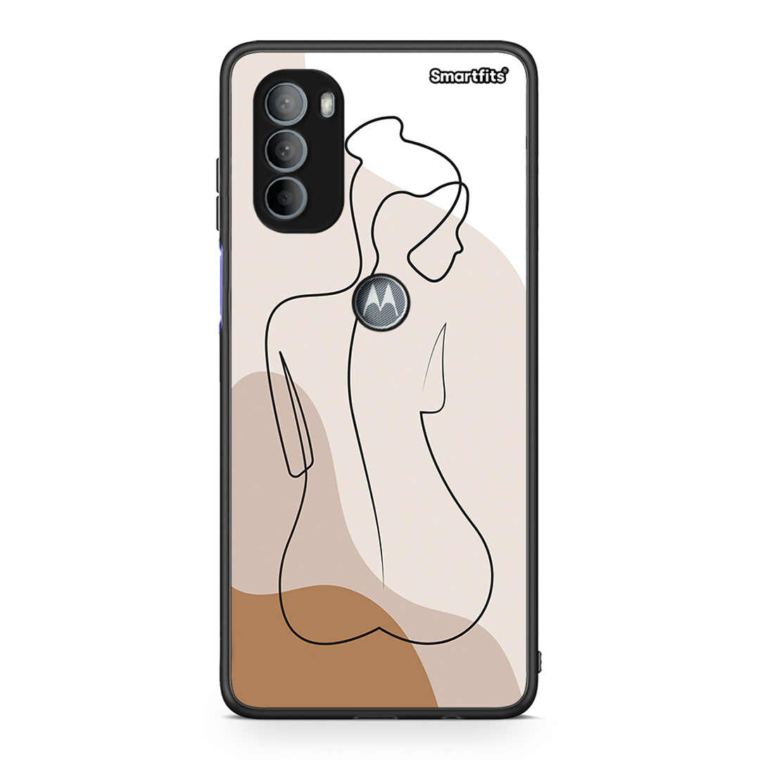 Motorola Moto G31 LineArt Woman θήκη από τη Smartfits με σχέδιο στο πίσω μέρος και μαύρο περίβλημα | Smartphone case with colorful back and black bezels by Smartfits