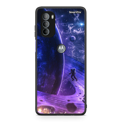 Motorola Moto G31 Lost Astronaut θήκη από τη Smartfits με σχέδιο στο πίσω μέρος και μαύρο περίβλημα | Smartphone case with colorful back and black bezels by Smartfits