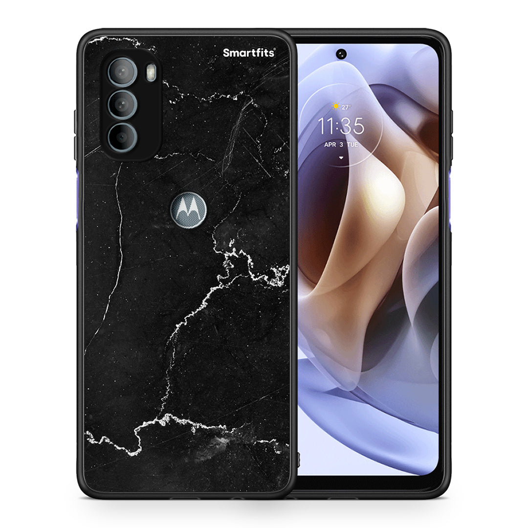 Θήκη Motorola Moto G31 Marble Black από τη Smartfits με σχέδιο στο πίσω μέρος και μαύρο περίβλημα | Motorola Moto G31 Marble Black case with colorful back and black bezels