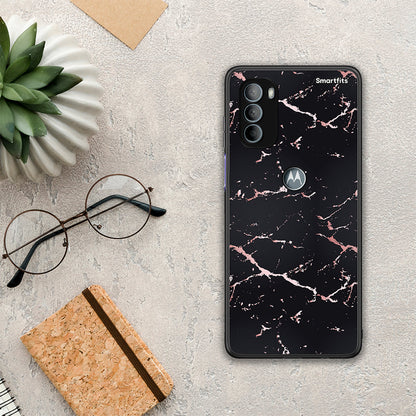 Marble Black Rosegold - Motorola Moto G31 θήκη