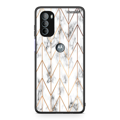 44 - Motorola Moto G31 Gold Geometric Marble case, cover, bumper