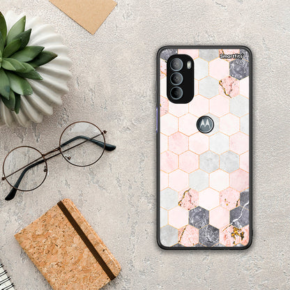 Marble Hexagon Pink - Motorola Moto G31 θήκη